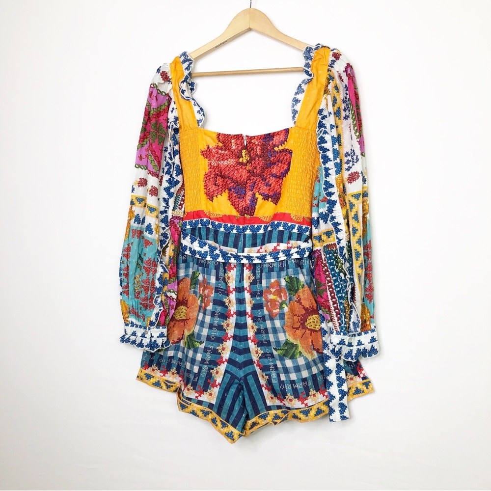 Farm Rio, some vibe floral color block romper - Picture 11 of 15